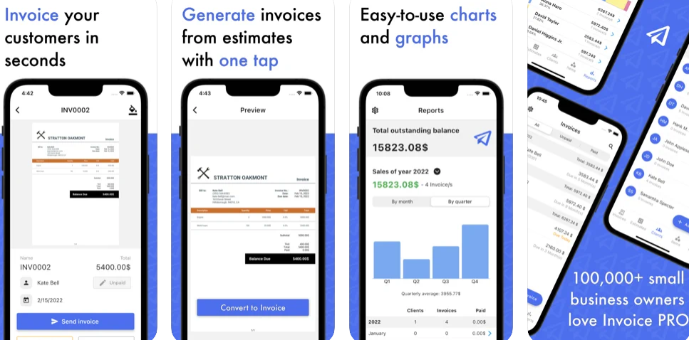 Invoice PRO – Estimate Maker– The Best Invoice App For Small Businesses and Freelancers