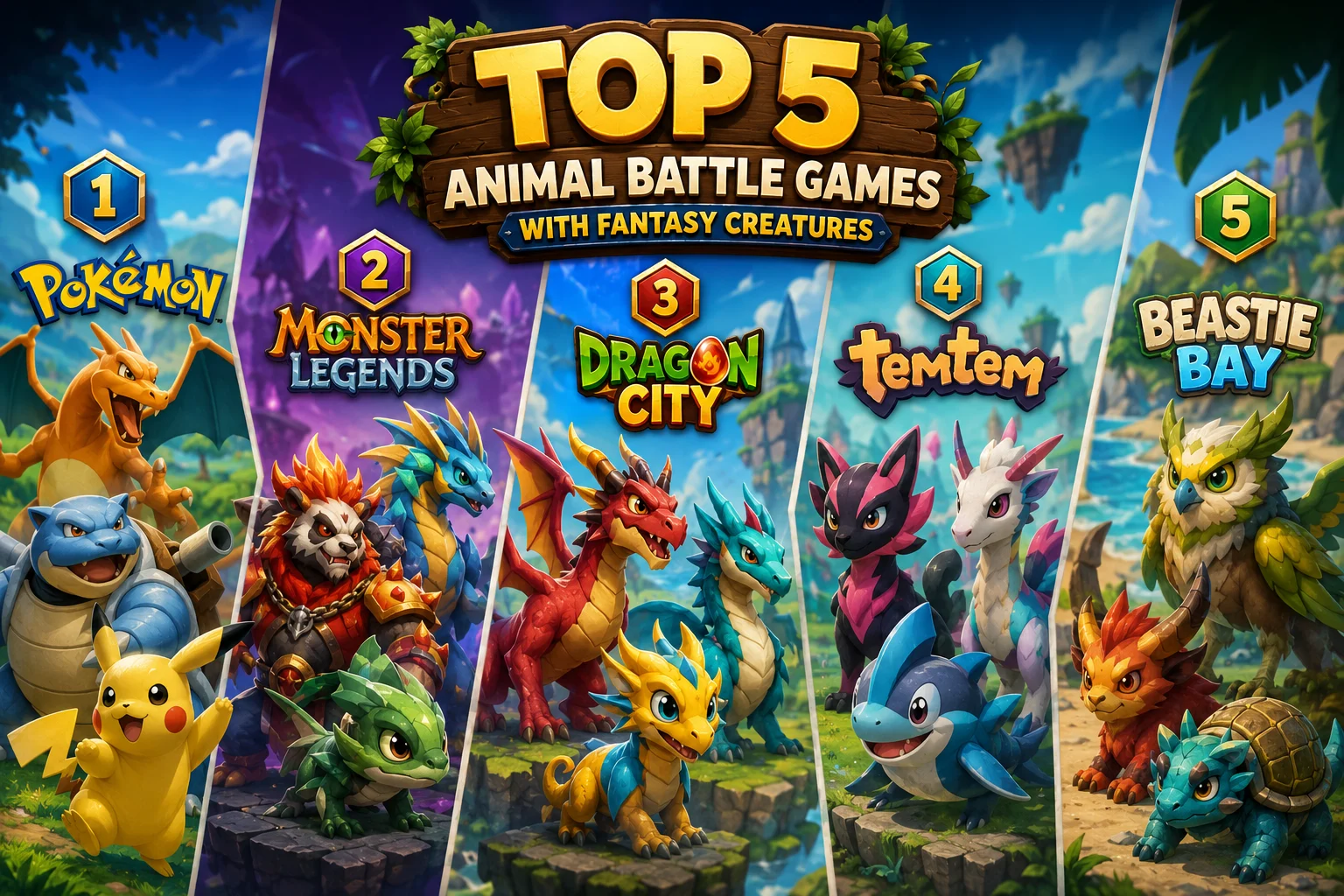 Animal battle games with fantasy creatures