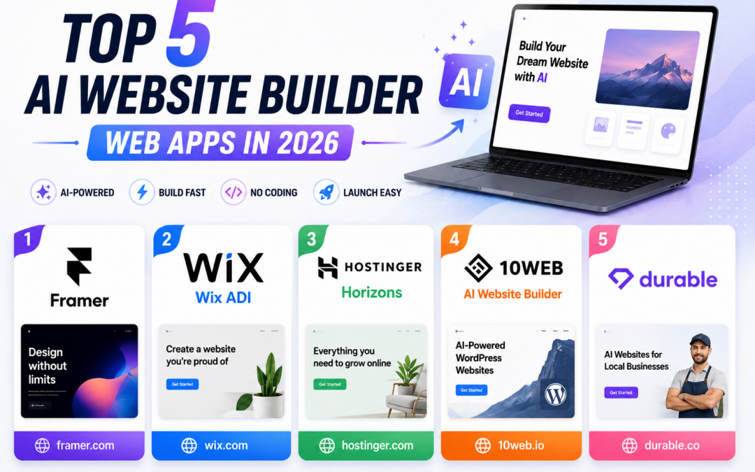 Top 5 AI Website Builder Web Apps in 2026